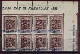 TYPO Nr. 272 A BRUXELLES 1934 BRUSSEL In Blok Van 8 ** MNH Met DUBBELDRUK , Nr. 272F Met Lichte Roestvorming + CU ! - Typos 1929-37 (Heraldischer Löwe)