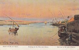 Egypt Assiut Asyut Evening On The Nile Old Postcard - Assiout