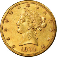 Monnaie, États-Unis, Coronet Head, $10, Eagle, 1901, U.S. Mint, San Francisco - 10$ - Eagles - 1866-1907: Coronet Head (Testa Coronata)