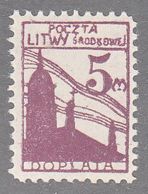 CENTRAL LITHUANIA   SCOTT NO J5   MINT HINGED    YEAR  1920 - Besatzungszeit