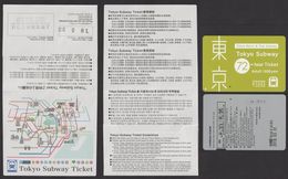 TOKYO Japan - TOEI Metro Subway Ticket + COVER - 72 Hour - Used - Mondo