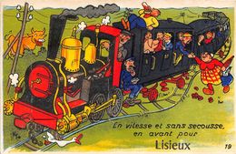 14-LISIEUX-CARTE A SYSTEME- EN VITESSE ET SANS SECOUSSE EN AVANT POUR LISIEUX - Lisieux