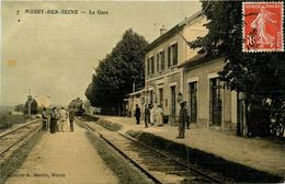 Mussy Sur Seine * La Gare * Train * Ligne Chemin De Fer De L'aube * Toilée Colorisée - Mussy-sur-Seine
