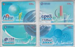 CHINA 2002 COMPTUTER INTERNET GSM GPRS GOTONE CMNET PUZZLE SET OF 4 CARDS - Puzzles