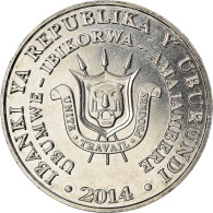 Monnaie, Burundi, 5 Francs, 2014, Oiseaux - Bucorve Du Sud, SPL, Aluminium - Burundi