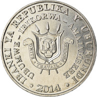 Monnaie, Burundi, 5 Francs, 2014, Oiseaux - Calao Trompette, SPL, Aluminium - Burundi