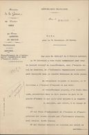 Autographe Joseph Joffre Maréchal De France Lettre Ministère Guerre 26 5 1905 Transfert Infirmerie Caserne Breissaud - Autres & Non Classés