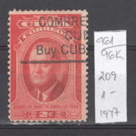 96K461 / 1947 - Michel Nr. 209 Used ( O ) Franklin D. Roosevelt  Death Of President Roosevelt , Cuba Kuba - Oblitérés