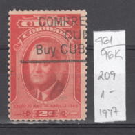 96K461 / 1947 - Michel Nr. 209 Used ( O ) Franklin D. Roosevelt  Death Of President Roosevelt , Cuba Kuba - Gebraucht