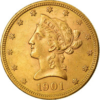 Monnaie, États-Unis, Coronet Head, $10, Eagle, 1901, Philadelphie, SUP+, Or - 10$ - Eagles - 1866-1907: Coronet Head (Tête Couronnée)