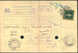 1916, Postanweisung über 30 Kr. Ab "K Und K Militäpost BRCKO" Mit 50 H Militärpostmarke Nach DERVENTA" - Bosnien-Herzegowina