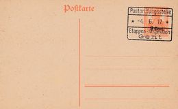 Carte Entier Postal Postprüfungsstelle Etappen Inspektion Gent - Deutsche Besatzung