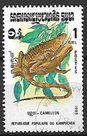 Delcampe - KAMPUCHEA    -   1983  .   REPTILES.   Caméléon. - Kampuchea