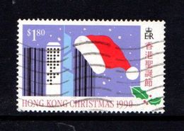 HONG  KONG    1990     Christmas   $1.80  Hat  On  Skyscraper    USED - Gebruikt