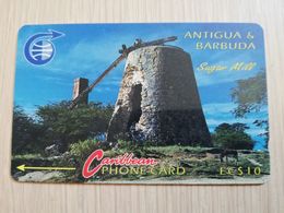 ANTIGUA & BARBUDA $ 10  SUGAR MILL    ANT-4Aa  CONTROL NR: 4CATA     OLD C&W LOGO **2510** - Antigua And Barbuda