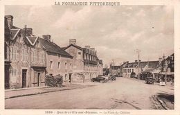 QUETTREVILLE-SUR-SIENNE (50-Manche) Place Du  Château Normandie Pittoresque 2 SCANS - Sonstige & Ohne Zuordnung