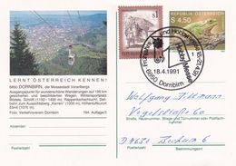 Austria 1991 Postal Stationery Card; DORNBIRN; Frog Frosch Grenouille; Horse; Pferd; Hobby Messe Dornbirn; Cable Car - Stamped Stationery