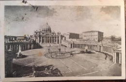 Cpa De 1947, Roma Piazza E Basilica Di S. Pietro In Vaticano (Place Et Basilique S.Pierre) éd Marcucci, Timbre - San Pietro