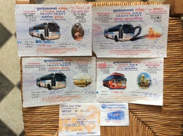 6 TICKETS TRANSPORT  Bus  TRAVEL Tickets  CAMBODGE  CAMBODIA - Mondo