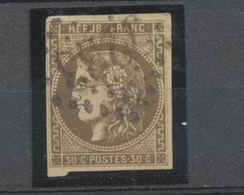 1870 FRANCE N°47 30c Brun Obl. Losange GC Cote 250€ A1196 - Sonstige & Ohne Zuordnung