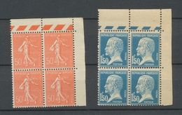 Pasteur Semeuse FX De MARSEILLE Bloc De 4 N°199 Et 181 CDF N** Cote 440 € A1280 - Unused Stamps