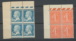 Pasteur Semeuse FX De MARSEILLE Bloc De 4 N°199 Et 181 CDF + PAC C440€ A1281 - Unused Stamps