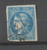 Timbre BORDEAUX N°46B 20c Bleu TB. Cote 25€. A2011 - 1870 Ausgabe Bordeaux