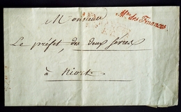 1816-18 France Lettre En Franchise Mstre Des Finances En Rouge AA20 - Civil Frank Covers