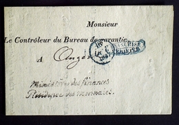 1837 France Lettre Franchise Ministre Des Finances Résidence Des Monnaies AA37 - Cartas Civiles En Franquicia