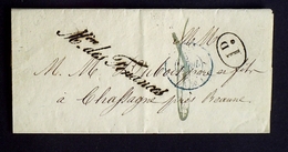 1839 France Lettre Franchise Mre Des Finances En Noir Signé Pagard AA39 - Cartas Civiles En Franquicia