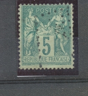 SAGE N°75 5c Vert Obl JOUR DE L'AN ANCRE B1796 - 1876-1878 Sage (Typ I)
