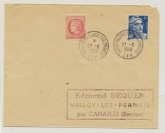 1948 Lettre Obl. Expo Phil. COULOMMIERS S - Cachets Commémoratifs