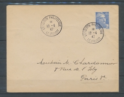 1947 Lettre Obl. Expo Phil. De LE CREUSOT. C450 - Gedenkstempels