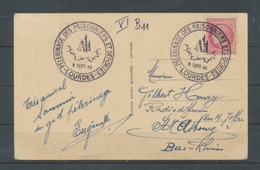 1946 Superbe CP Obl PELERINAGE DES PRISONNIERS Et DEPORTES à LOURDES. C493 - Commemorative Postmarks