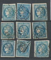 Lot De 9 Bordeaux N°46 20c Bleu. Qualité TTB, TB. L91 - 1870 Uitgave Van Bordeaux