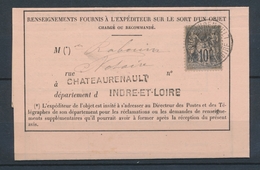 1891 10c Sage Formulaire De Réclamation D'un Objet INDRE ET LOIRE (36) N1801 - 1877-1920: Semi Modern Period