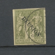 Colonies Françaises REUNION N°16 (B) 1f Olive Obl Signé Cote 70€. TB. N2753 - Unused Stamps