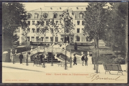 CP VITTEL Vue Animée Du Grand Hotel VOSGES N304 - Autres & Non Classés