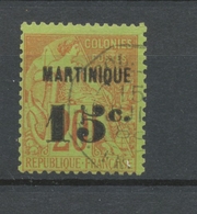 Colonies Françaises Martinique N°16 15 Sur 20c Brique Obl Signé Calves N3086 - Neufs