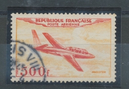 FRANCE Poste Aérienne N°32, 500f. Fouga "Magister" Obl, TB COTE 16€ P1289 - 1960-.... Afgestempeld