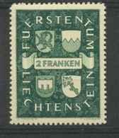 LIECHTENSTEIN N°159 2f Vert Foncé Neuf Luxe **. Gomme D'origine. Cote 20€ P161 - Andere-Europa