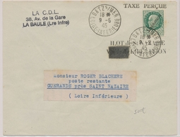 1945 Lettre Ilot De Saint Nazaire + Taxe Perçue Superbe P1857 - 1877-1920: Semi-Moderne