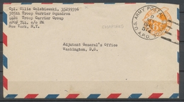 1945 Env. PAP US POSTAL ARMY A.P.O. N°744 De Chartres à Washington P1887 - Guerra De 1939-45