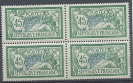 FRANCE Merson Bloc De 4 N°143 45c Vert Et Bleu N** TB Cote 480€ P2501 - Nuovi