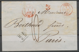 1845 Lettre CAD Rouge DELLE C 15 Rouge Au Lieu De Bern à Paris Superbe P2779 - Autres - Europe