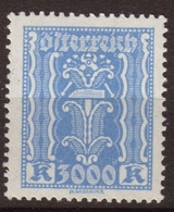 Autriche 1923 Industrie 3000k Bleu. N**. P289 - Europe (Other)