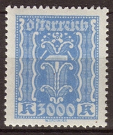 Autriche 1923 Industrie 3000k Bleu. N**. P295 - Europe (Other)
