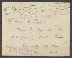 Lettre Cachet Mécanique De Nevers Avec Griffe "Taxe Perçue En Numéraire" P2984 - 1877-1920: Période Semi Moderne