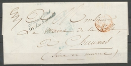 1846 Lettre Franchise Ministère De La Guerre + Cachet Rouge Pour Chaumes P3112 - Cartas Civiles En Franquicia