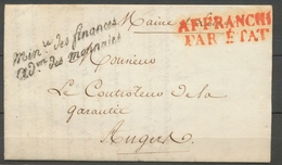 1826 Lettre Franchise Ministère Des Finances Don Des Monnaies P3128 - Frankobriefe